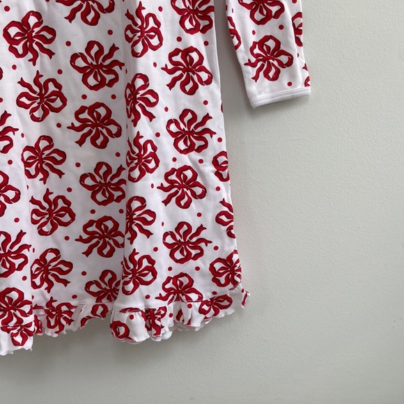 Orient Expressed winter dress / nightgown - white with red bows - size 8 girls - Picture 2 of 5